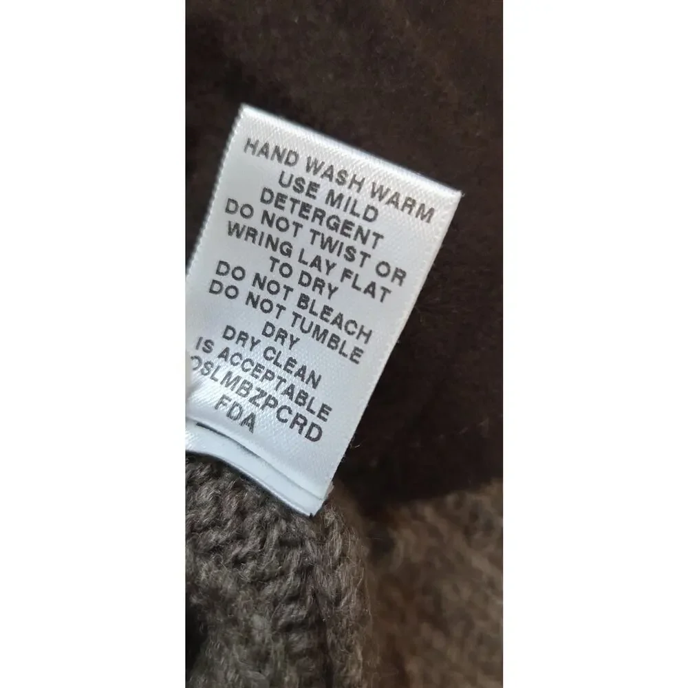 Cabelas Outfitters Series Mens XL 100% Lambswool Sweater Brown Knit full zip - Picture 8 of 13